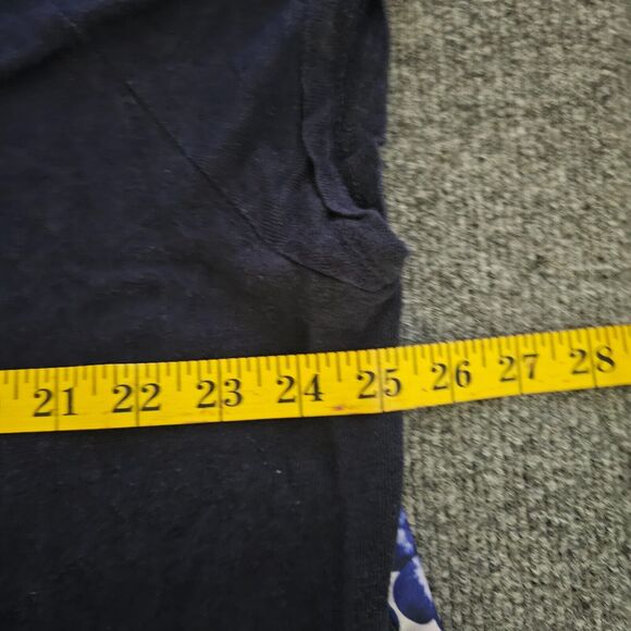 Talbots Top Shirt Women 2X Blue Linen Tie Dye Short Sleeve Round Neck Casual - Picture 5 of 10